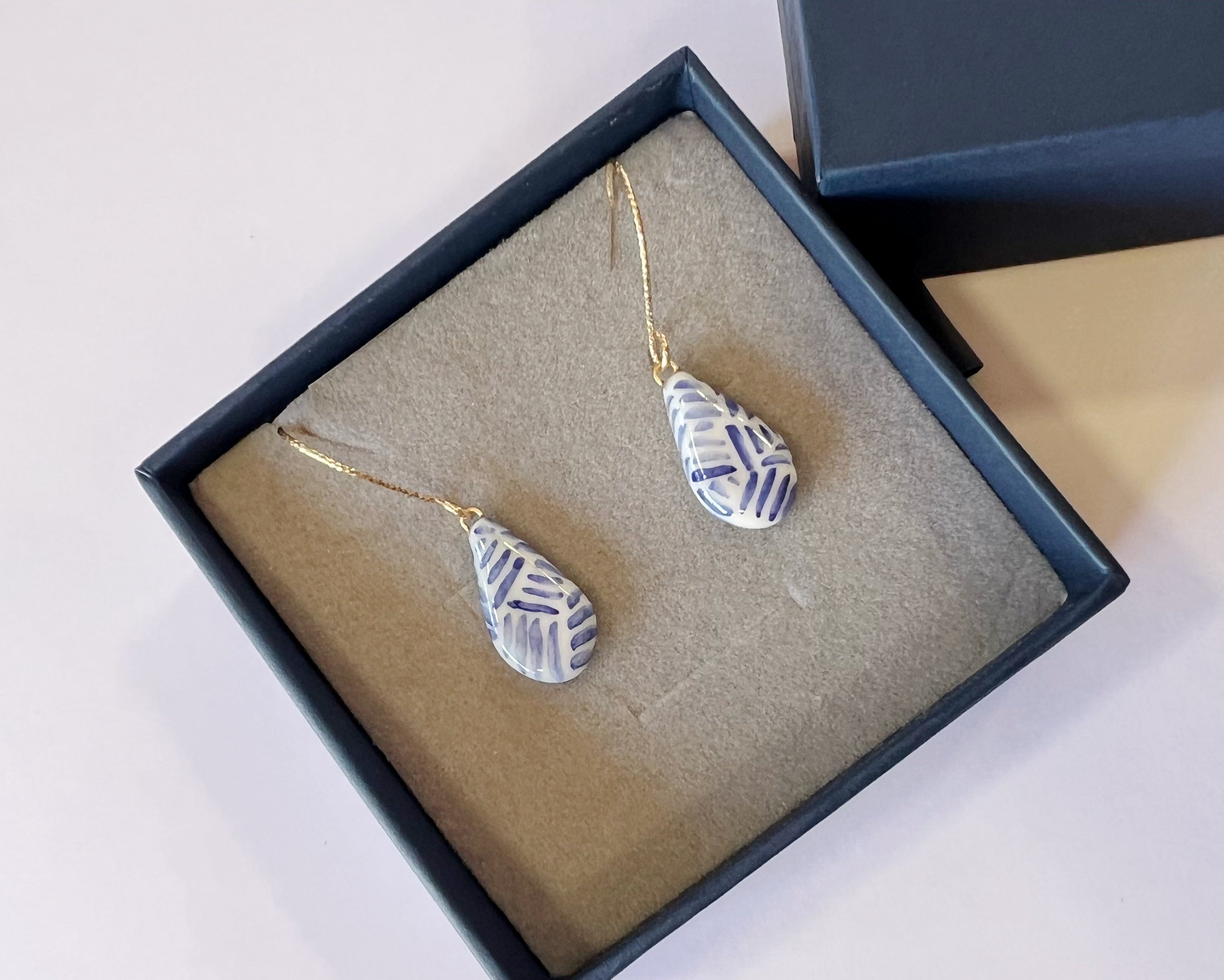 Blue Stripes Earrings