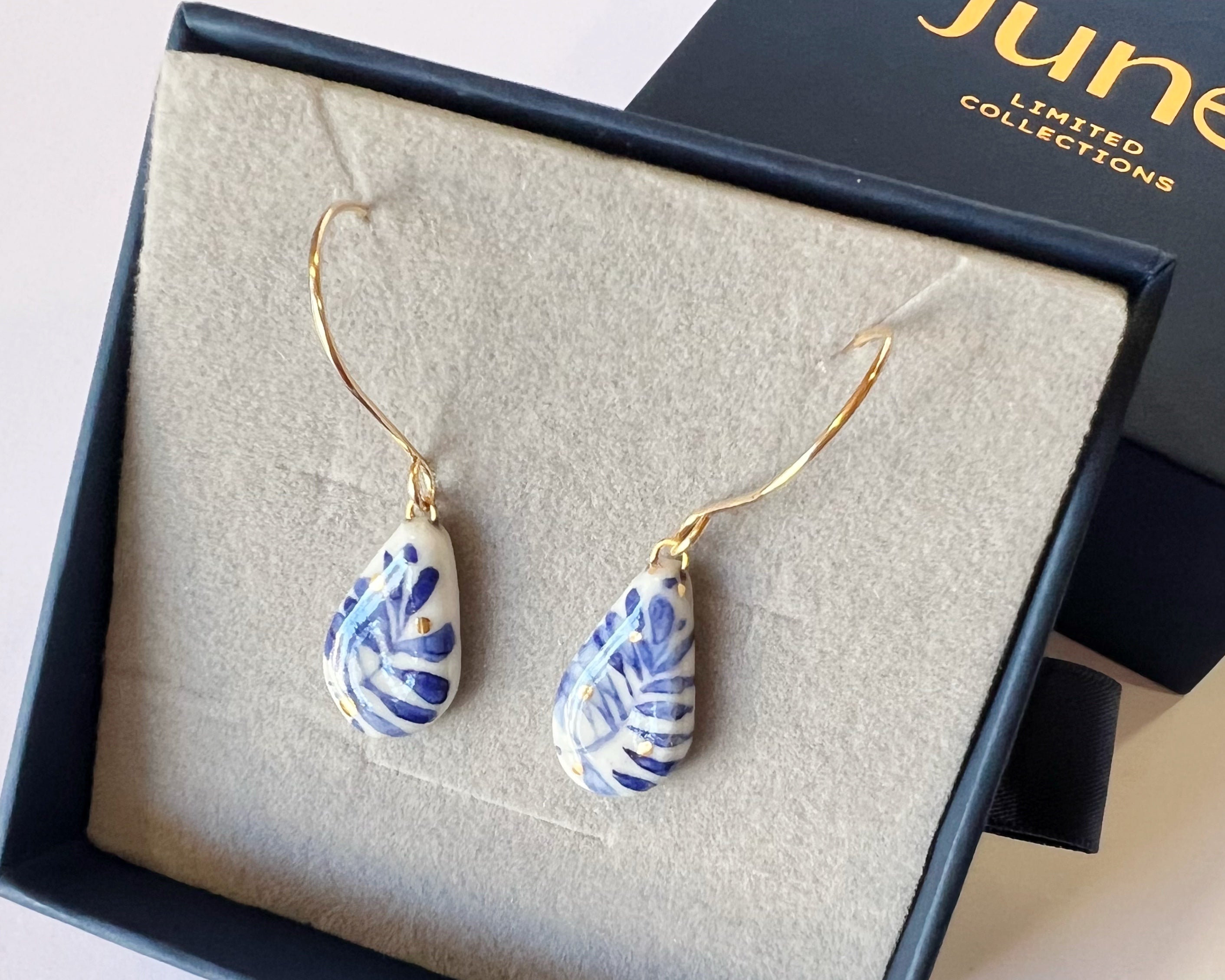 Blue Fern Earrings