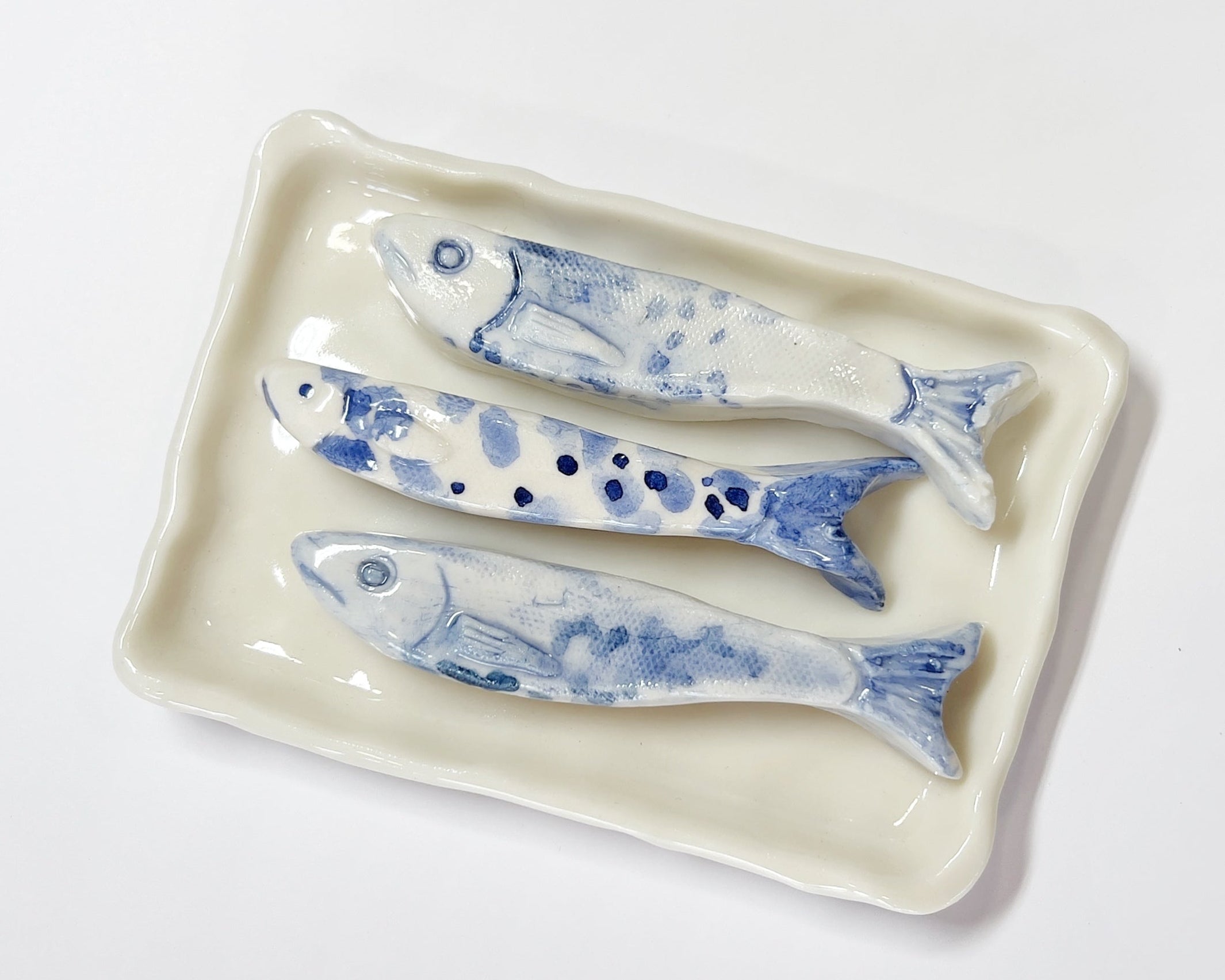 Porcelain Sardine Chopstick Rests Set