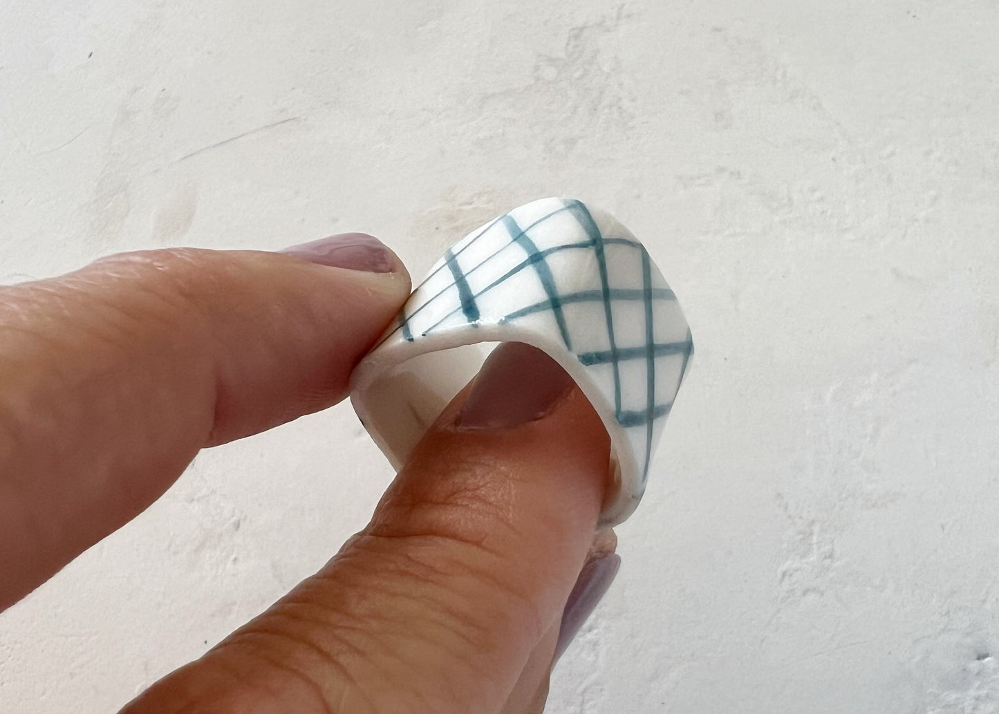 Blue Grid Ring