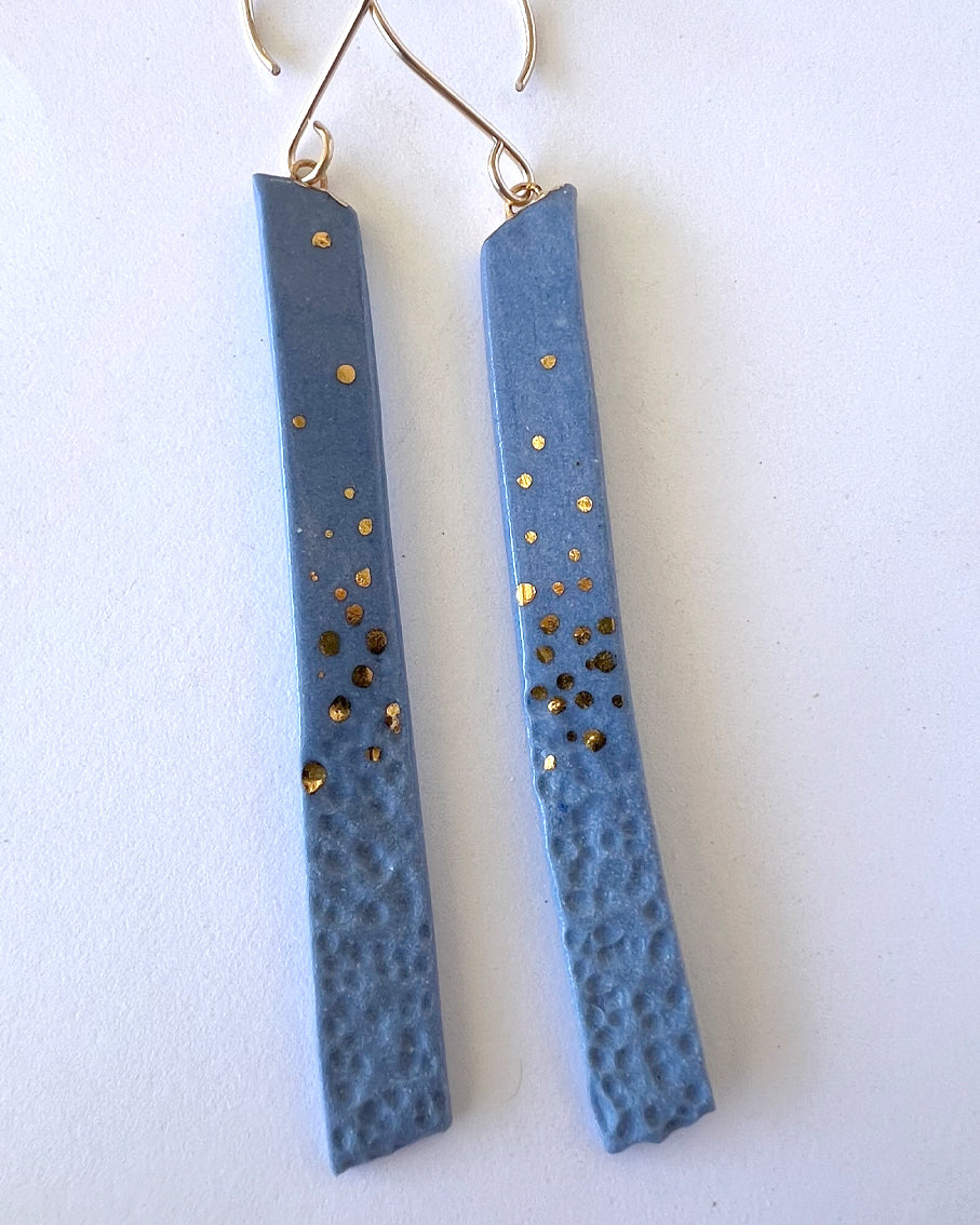 Blue Glimmer Sticks Earrings